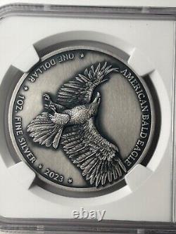 2023 1oz Silver Oglala Lakota Sioux Nation 1oz Bald Eagle Silver DollarNGC MS70