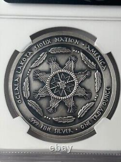 2023 1oz Silver Oglala Lakota Sioux Nation 1oz Bald Eagle Silver DollarNGC MS70