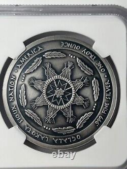 2023 1oz Silver Oglala Lakota Sioux Nation 1oz Bald Eagle Silver DollarNGC MS70