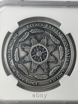 2023 1oz Silver Oglala Lakota Sioux Nation 1oz Bald Eagle Silver DollarNGC MS70