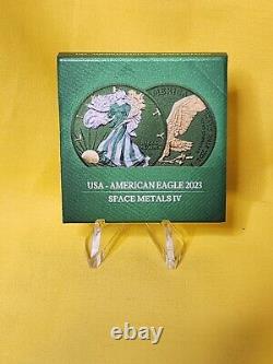 2023 AMERICAN SILVER EAGLE Space Metals IV 1 oz Green Silver Coin in Capsule