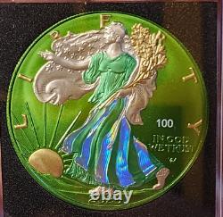 2023 AMERICAN SILVER EAGLE Space Metals IV 1 oz Green Silver Coin in Capsule