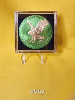 2023 AMERICAN SILVER EAGLE Space Metals IV 1 oz Green Silver Coin in Capsule