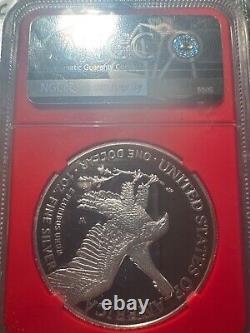 2023 S 1oz Silver Eagle Proof NGC PF70 UC Early Releases Flag Label withRed Case