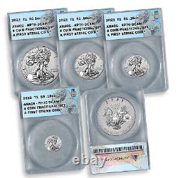 2023 Silver Eagle 4 coin Fractional Set Reverse Proof RP 70 Fiji