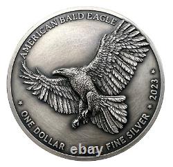 2023 Sioux Nation North American Bald Eagle UHR Antiqued 1 oz Silver Coin