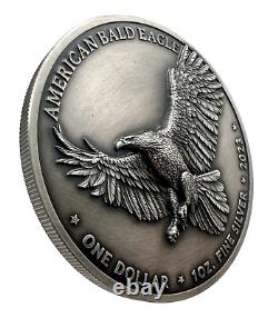 2023 Sioux Nation North American Bald Eagle UHR Antiqued 1 oz Silver Coin