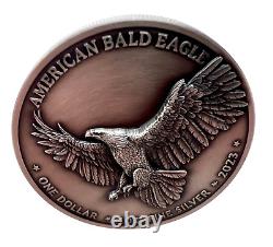 2023 Sioux Nation North American Bald Eagle UHR Antiqued 1 oz Silver Coin