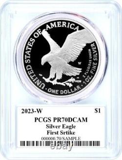 2023 W $1 Proof Silver Eagle PCGS PR70 DCAM First Strike Emily Damstra Signature