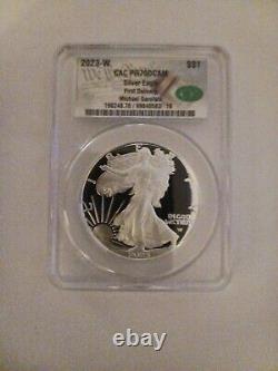 2023 W Silver Eagle CAC PR70 DCAM First Delivery MICHAEL GAROFALO Signature