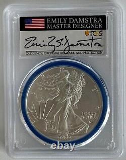 2023-w Advanced Release Burnished Silver Eagle Pcgs Sp70-mint Designer Damstra