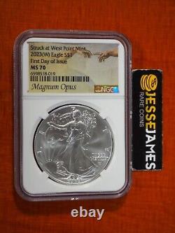 2023 (w) Silver Eagle Ngc Ms70 Fdi Struck At West Point Mint Magnum Opus Label
