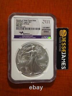 2023 (w) Silver Eagle Ngc Ms70 Mercanti Struck At West Point First Day Issue Fdi
