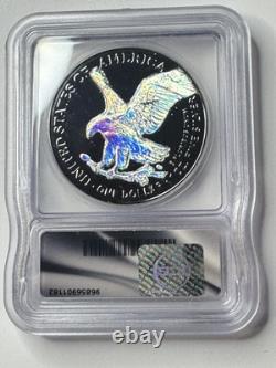 2024 $1American Silver Eagle 1 oz Hologram & Ruthenium Finish ICG 1/500