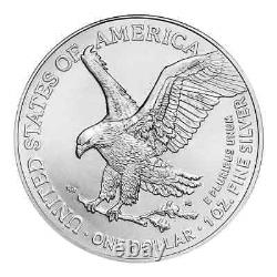 2024 1 Oz American Silver Eagle Coin. 999 Fine (BU) Lot of 5