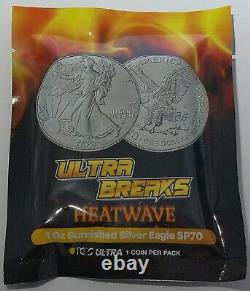 2024 $1 Pcgs Ultra Breaks Sp70 Burnished 1 Oz Silver Eagle Heatwave Sealed Pack