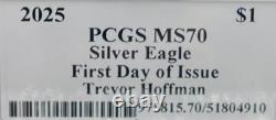 2024 $1 Silver Eagle MS70 FDOI HOF MLB LEGENDS OF LIFE TREVOR HOFFMAN 1 of 15