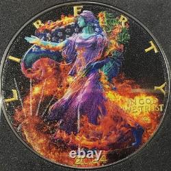 2024 1 oz. 999 Silver American Eagle Neon Flames 24K Gold Ruthenium SKU-F9926