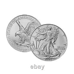 2024 1 oz American Silver Eagle Coin BU Lot of 5 Coins