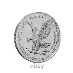 2024 1 oz American Silver Eagle Coin BU Lot of 5 Coins