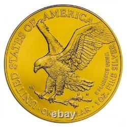 2024 1 oz American Silver Eagle Trump Survivor 24k Gold Gilded Colorized Coin