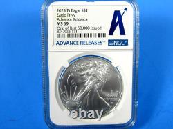 2024,2025 (P) Silver Eagles WithStar & Eagle Privies NGC Ms 69 First 50K Struck AR