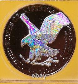 2024 American Silver Eagle 1 oz Hologram & Ruthenium Finish ICG BU Unc