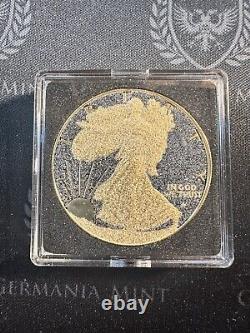 2024 American Silver Eagle 1 oz Silver Gold & Black Ice out Edition Diamond Dust