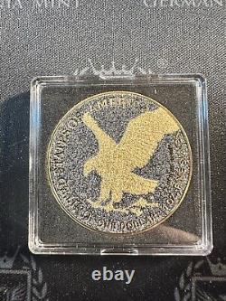 2024 American Silver Eagle 1 oz Silver Gold & Black Ice out Edition Diamond Dust