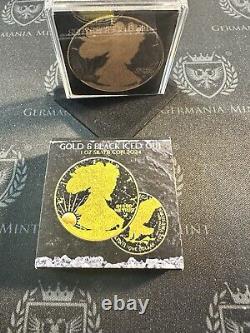 2024 American Silver Eagle 1 oz Silver Gold & Black Ice out Edition Diamond Dust