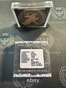 2024 American Silver Eagle 1 oz Silver Gold & Black Ice out Edition Diamond Dust