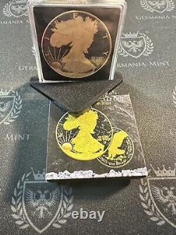 2024 American Silver Eagle 1 oz Silver Gold & Black Ice out Edition Diamond Dust