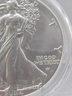 2024 (P) $1 American Silver Eagle Star Privy PCGS MS70 FIRST Strike Flag Label L