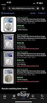2024 (P)GEM BU American Silver Eagle First Star Privy Releases 1 of First 50,000