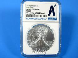 2024 (P) Unc. Silver Eagle With 5-Star Privy NGC Ms 69 First 50K Issued Adv. Rel