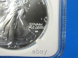 2024 (P) Unc. Silver Eagle With 5-Star Privy NGC Ms 69 First 50K Issued Adv. Rel