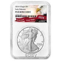 2024-S $1 1-oz Proof American Silver Eagle NGC PF69UC ER Exclusive Eagle Label