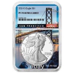 2024-S $1 1-oz Proof American Silver Eagle NGC PF70UC San Francisco Core