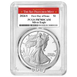 2024-S $1 1-oz Proof American Silver Eagle PCGS PR70DCAM FDOI San Francisco L