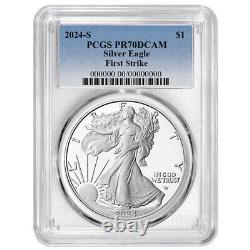 2024-S $1 1-oz Proof American Silver Eagle PCGS PR70DCAM FS Blue Label