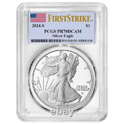 2024-S $1 1-oz Proof American Silver Eagle PCGS PR70DCAM FS Flag Label