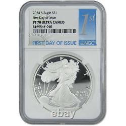 2024 S American Eagle PF 70 UCAM NGC 1 oz. 999 Silver Bullion $1 Proof