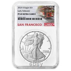 2024-S Proof $1 American Silver Eagle NGC PF69UC ER Trolley Label