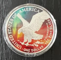 2024 U. S. Eagle Chromatics Solar Storms Edition 1 oz Silver Coin withCOA #160