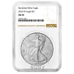 2024-W $1 1-oz Burnished American Silver Eagle NGC MS70 Brown Label