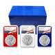 2024 (W) $1 American Silver Eagle 3pc Set NGC MS70 Flag Label Red White Blue