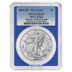 2024 (W) $1 American Silver Eagle 3pc Set PCGS MS70 FS Blue Label Red White Blue