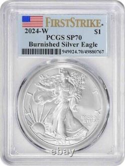 2024-W $1 American Silver Eagle Burnished SP70 First Strike PCGS