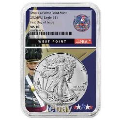 2024 (W) $1 American Silver Eagle NGC MS70 FDI West Point Core
