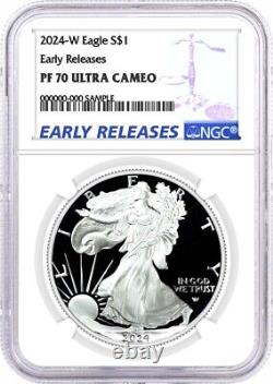 2024 W $1 Proof Silver Eagle NGC PF70 Ultra Cameo Early Releases Blue Label